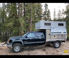 2005 Chevy Silverado 2500HD + FWC Hawk Slide-In on flatbed with MASSIVE exterior storage