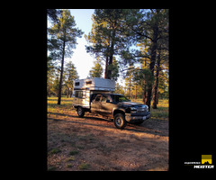 2005 Chevy Silverado 2500HD + FWC Hawk Slide-In on flatbed with MASSIVE exterior storage
